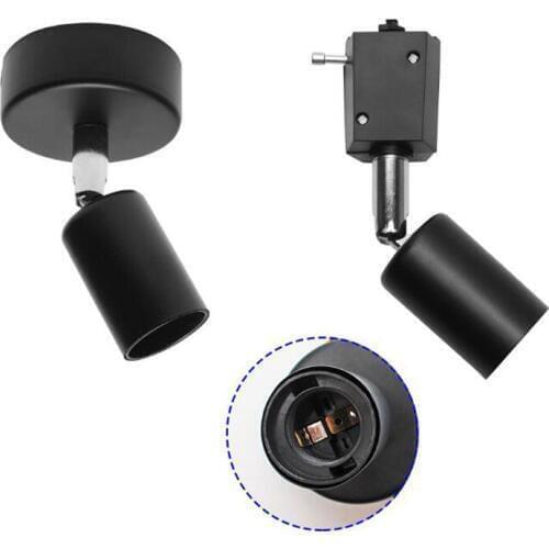 LED Ceiling Type Spot Track Lamp E27 Base Holder 2-Wire Rail Interface Universal Rotation Track Light 5pcs