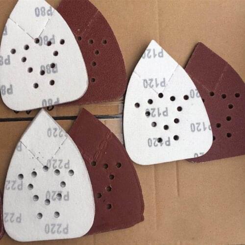 50pcs Triangle Mouse Sandpaper Sanding Disc Sheet 60 80 120 150 220 Grit Hook Loop