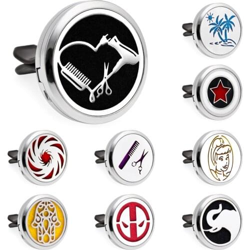 Air Blower Essential Oil Perfume Car Diffuser 30mm Magnetic Open Locket 10pcs Pads Free