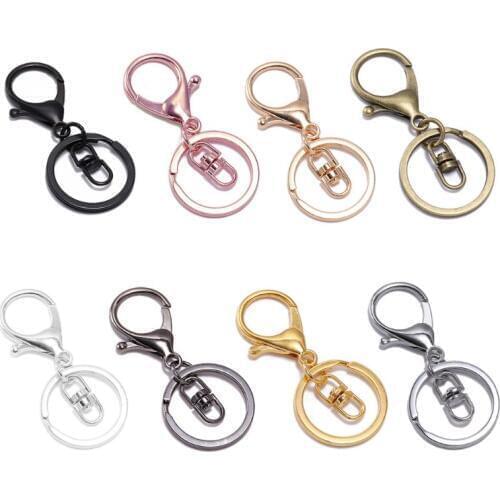 10Pcs Metal Swivel Clasp Key Ring Metal Lobster Claw Clasp Hook Make Your Own Key Ring Lanyard Keyrings Keychain Jewelry