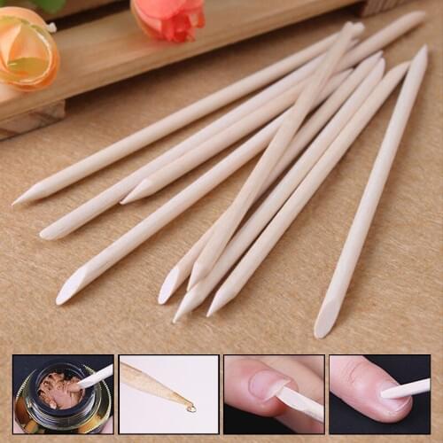 30/50/100 Pcs Orange Wood Stick Nail Art Design Sticks Cuticle Pusher Remover Manicure Pedicure Care