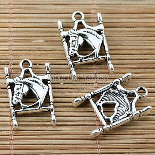 30pcs tibetan silver tone horse design charms EF1910