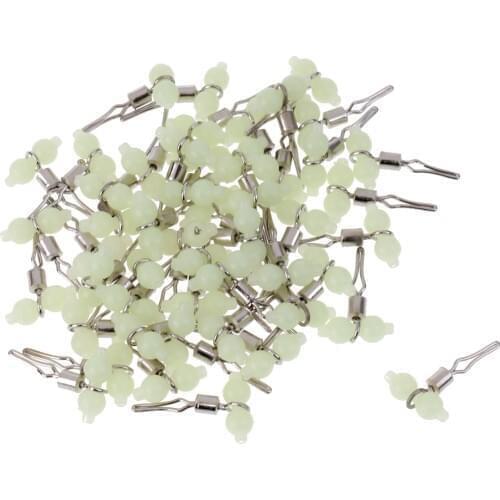 50Pcs/set Fishing Swivel Luminous 3 Way Swivels Crane Clips Sea Fishing Line Connector Quick-Change Snap Dropshipping