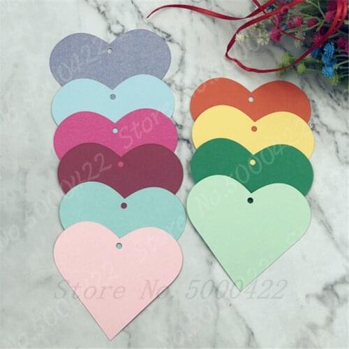 50pcs Heart Shape Decorative Card Wishing Card Wedding Hang Gift Tags Crafts DIY Party Baby Shower Event Banquet Favor Supplies