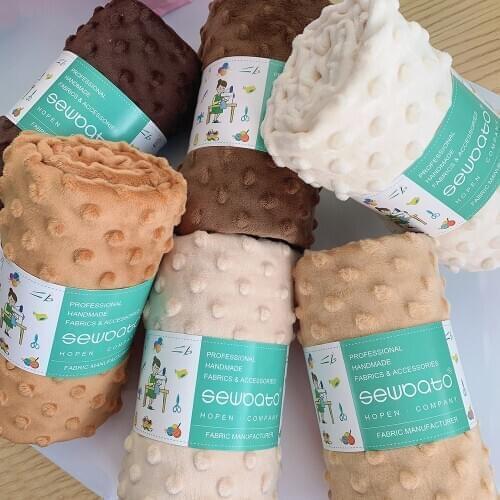 70X100CM 100% Polyester Eco-friendly Velboa Minky Plush Dot Utra Soft Fabric For DIY Pillow Toys Doll Winter Clothes Material