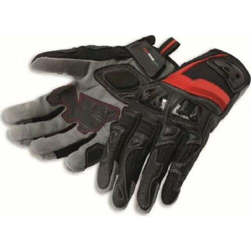 Free Shipping Ducati Motocross High Quality Anti-drop Gloves Motorcycle Leather Gloves Motocross Black Red Leather Riding Gloves