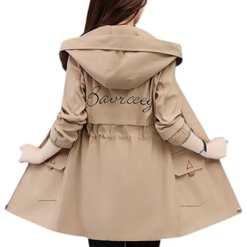 BHIGJYT Women's Hooded Trench Coats