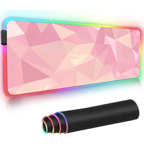 Glowing Keyboard Rgb Large Mousepad Pink Gaming Setup Mouse Gamer Pink Anime Mouse Pad Gaming Mouse with Backlight Led Carpet Xl