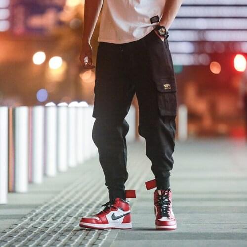 Harajuku Cotton Cargo Pants Men Streetwear Mens Joogers Pants Black Sweatpant Male Hip Hop Casual Pockets Trousers Overalls
