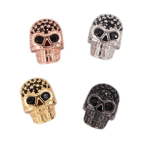 CZ Beads Metal Brass Micro Pave Zircon Beads for Jewelry DIY Bracelet Making