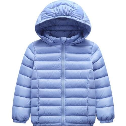 ZWY1273 Children Winter Jacket Light Down Baby Girls Jackets Kids Hooded Outerwear Boys Snowsuit Coat Children Clothing