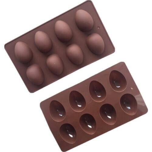 8 Cavity Easter Egg Baking Mold Silicone Easter Candy Cake Chocolate Mold Fondant Cook