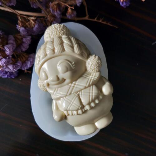 TS0098 PRZY New Year Christmas Snowman Decoration Mould Handmade Soap Mould Mousse Mould Chocolate Candy Mold Soap Cake Mould