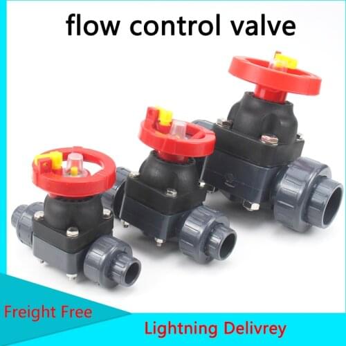 Flow Control Valve UPVC Loose Joint Diaphragm Valve Anti-corrosion Manual Plastic Diaphragm Valve with Locking Switch 1 Pcs