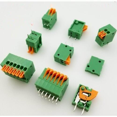 50Pcs 2.54mm Pitch Screwless Terminal Block Phoenix Push-in Spring Connector KF141V-2.54mm 2P3P4P5P6P7P8P9P10P PCB Terminals