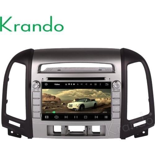 Krando Android 9.0 car radio gps 2 din car dvd player for hyundai santa fe 2006-2012 3 Hole car multimedia navigation system