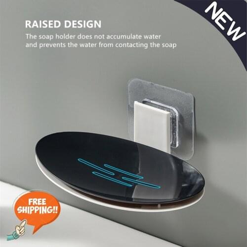 Creative Soap Box Wall-mounted Suction Cup Soap Box Free Punch Drain Rack Simple Soap Dish For Bathroom Toilet Dropshipping