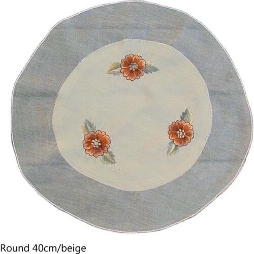 Round flower Placemat Embroidery Table place Mat cloth coffee lace Doily Cup tea dining Christmas Coaster mug drink Pad kitchen
