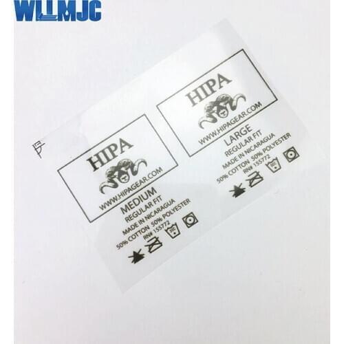 Custom print bathing suit swimwear T shirt clothing care label