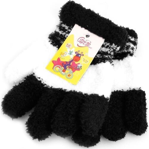 2020 New Kids Gloves Girl Boys Fleece Soft Full Gloves Finger Warm Winter Accessories