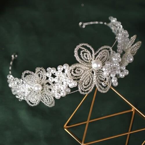 Beads Flower Pearl Hairband Hair Accessories For Women Wedding Accessories Hair Hoop