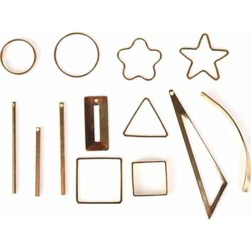 0.8mm-1.5mm Plated KC Gold Different Shapes/Size Charms Pendant Jewelry Findings For Jewelry Making Earring DIY Accessories