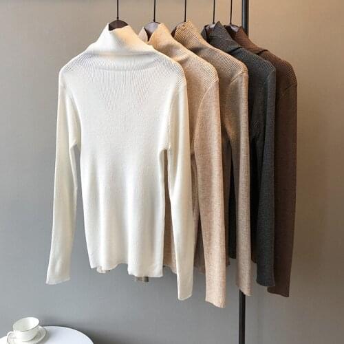 New-coming Autumn Winter Turtleneck Pullovers Sweaters Primer shirt long sleeve Short Korean Slim-fit tight sweater