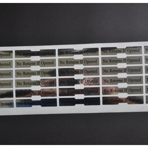 10x50mm VOID stickers hologram No Returns If Opened Security sticker for package Hologram Laser Holographic Sticker Label