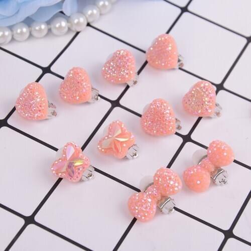 1Pair Heart/Bow/Butterfly Ear Clip Style Earring Soft Invisible Ear Hanging Ear Clip No Piercing Earring For Children Kid