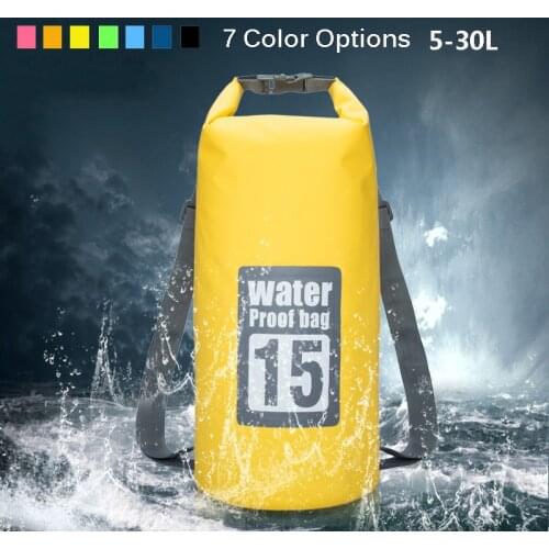 5L/10L /20L/30L Outdoor PVC Waterproof Dry Bag Floating Backpack Swimming Bag With Double Shoulder Strap Beach Drifting Pack