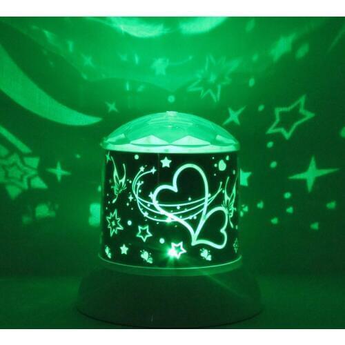 LED Indoor room decoration bedside promotional gift lamp/ ked rotating rgb kids projector flashing lamp lighting