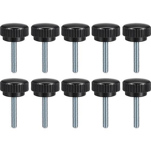 Uxcell 10pcs/set M4 M5 M6 M8 Male Thread Knurled Clamping Nut Knob Grip Length 10mm 20mm 25mm 30mm 35mm 40mm Thumb Screw on Type