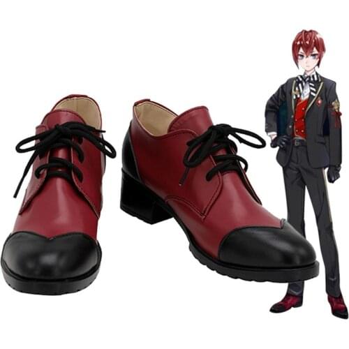 Twisted Wonderland Riddle/Trey/Deuce/Cater/Ace Cosplay Shoes PU Leather Boots Halloween Carnival Party Cosplay Prop