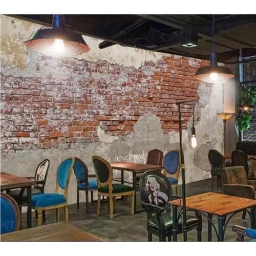 Wellyu Custom large wall painting retro cement brick wall cafe restaurant background wallpaper papel de parede 3d wallpaper
