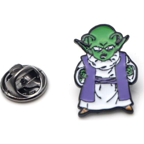 YQ017 Anime Green Alien Backpack Badge Enamel Pin Powerful Man Icons Brooches for Tops Collar Tie Jewelry Anime Fans Best Gift