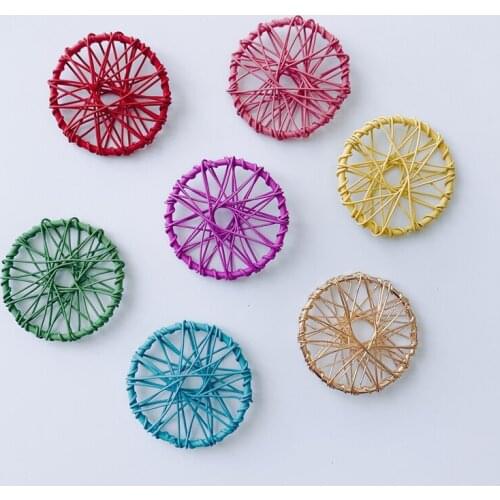 DIY jewelry accessories wholesale summer new style iron spray paint round hollow personalized earrings