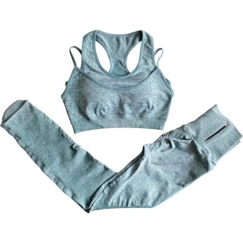 Women zipper seamless Yoga Fitness Fake two piece set Fitness Clothing Sportswear Woman Gym Leggings Padded Push-up Sports Bra