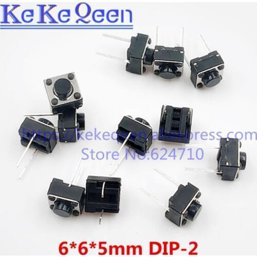 1000PCS 6*6*5MM 6X6X5MM DIP-2 2P Push Button Switches Tact Tactile Switches Micro Switch Free shipping