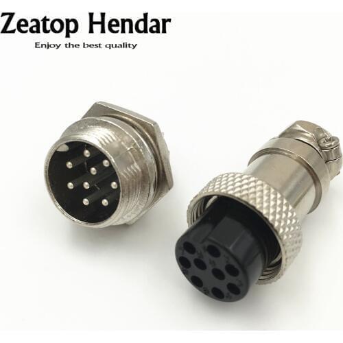 5 Set GX16 9 Pin XLR 16mm Male & Female Adapter Chassis Mount Socket Plug Aviation Plug Interface Connector