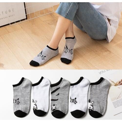 5 Pairs Fashion Animal Series Casual Sport Socks For Kids Cute Cartoon Bear Cotton Ankle Socks