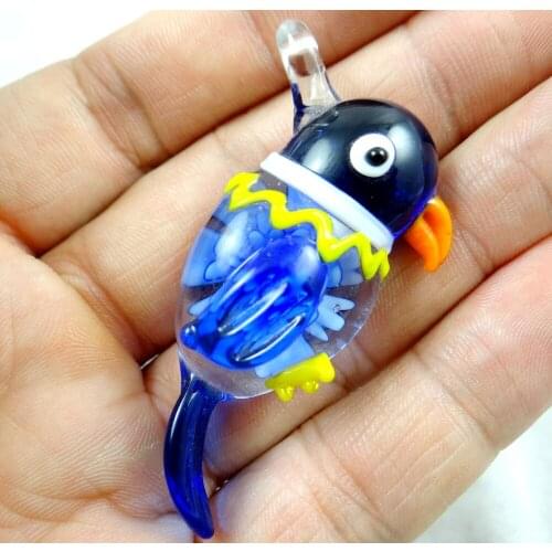54*27MM Multi-Color Liuli Coloured Glaze Glass bird Pendant necklace LOOSE BEADS P68