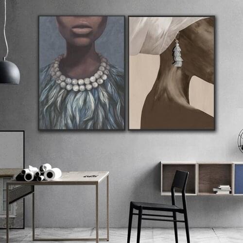 Africa black women canvas art abstract figure wall painting posters decoration for living room paintings art on canvas no frame
