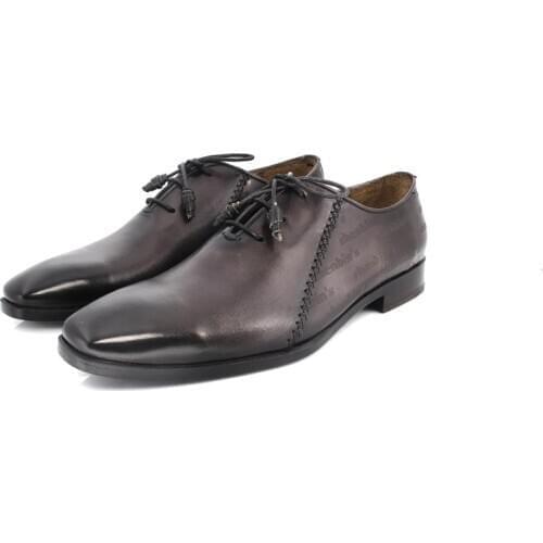 SHENBINs Aluminium Black Carved Brand Classic Oxford Shoes, Leather Sole, Shenbins Exclusive Handmade Formal Footwear