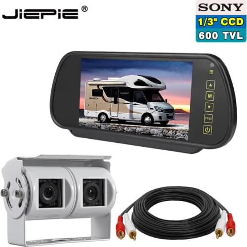 Car rear view camera system with 7 inch monitor backup camera monitor kit dual ccd lens Reverse camera monitor for Truck/RVs/Van