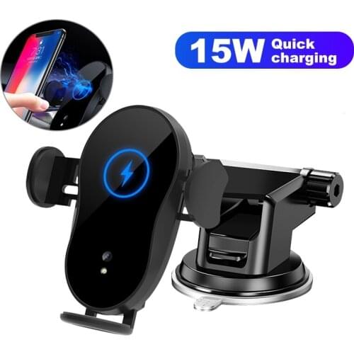 15W Car Qi Wireless Charger Automatic Clamping for iPhone X 8 XR 11pro xs Samsung S10 S9 S8 Note10 8 Air Vent Mount Phone Holder