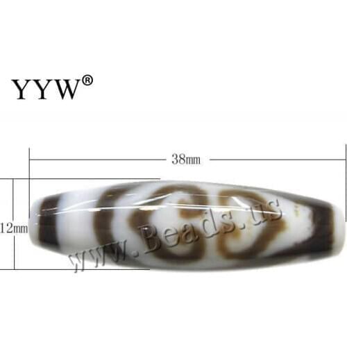 Natural Tibetan Agates Onyx Dzi Beads Oval Double Heart Vajra Dorje & Two Tone Grade A 38x12x2.50mm Approx 2mm Sold By PC