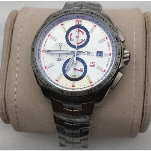 New Arrival 45mm Casual Quartz Men Watch Full Stainless Steel Chronograph Sport boys Clock Luminous Wristwatch Reloj Hombre