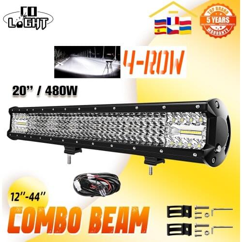 CO LIGHT 4-Rows 20" 16D Offroad Led Work Light 50000LM Spot Flood Combo Beam Led Light Bar For 4x4 Boat Tractor ATV SUV 12V 24V