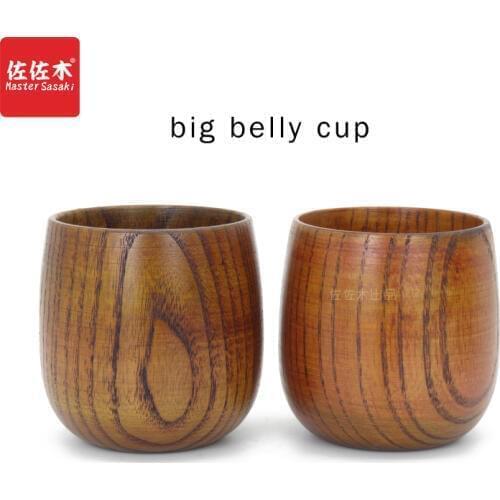 Europe/Japanese/Retro wooden cup belly cup handy cup hotel restaurant beer glass insulation Cup wholesale wooden lettering 7*7cm
