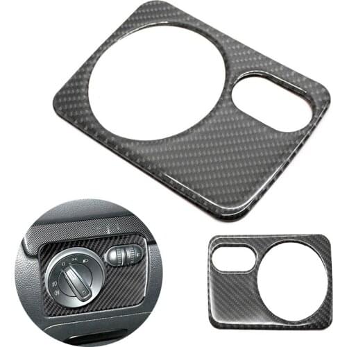 For VW Golf 6 MK6 2010 2011 2012 2013 Car Interior Headlight Switch Button Cover Carbon Fiber Decor